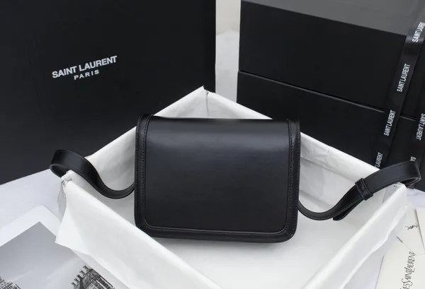Saint Laurent Solferino Small Leather Satchel Shoulder Bag in Black product view 3
