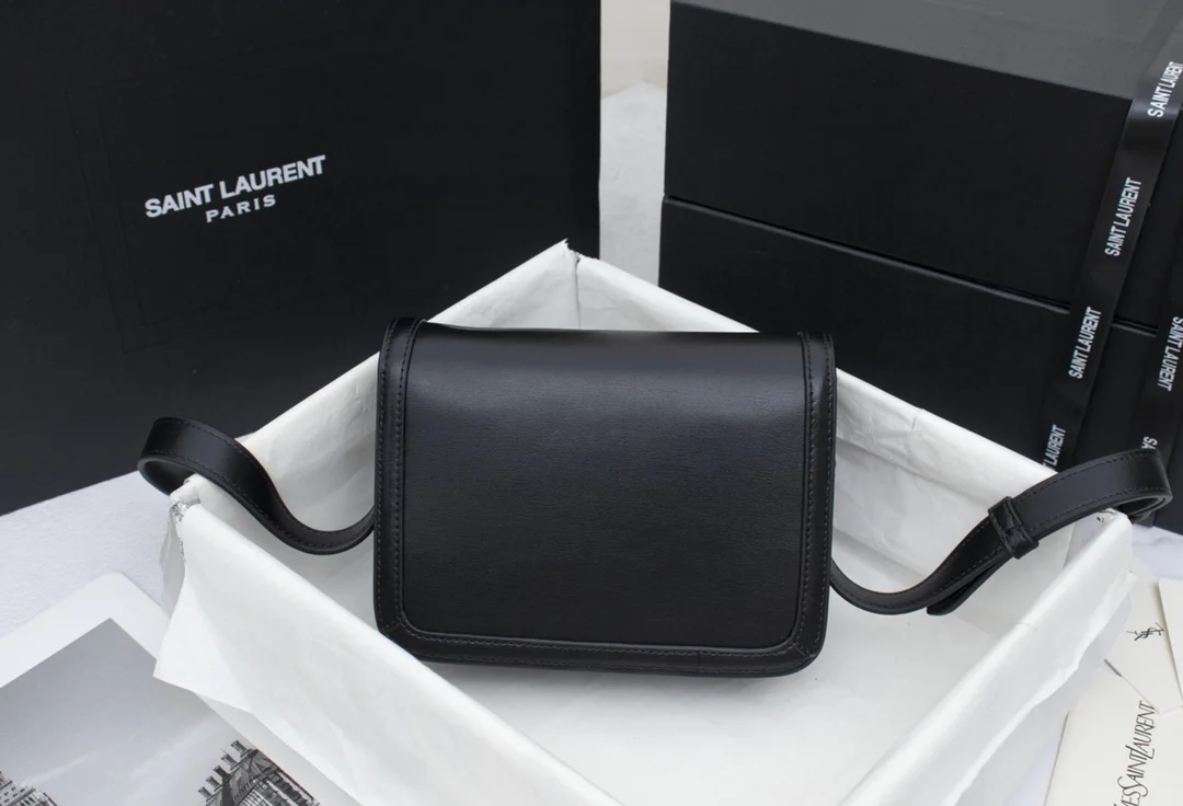 Saint Laurent Solferino Small Leather Satchel Shoulder Bag in Black product view 3