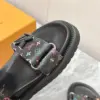 Louis Vuitton Women Black Multi Leather Strap Sandals product view 2