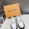 Louis Vuitton Women White Leather Loafers product view 3