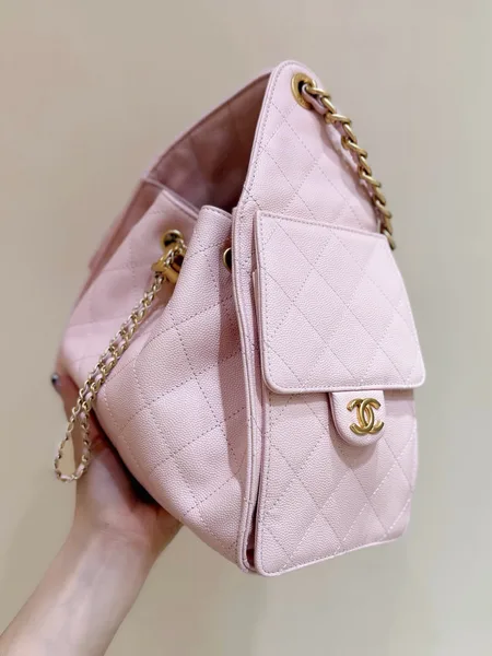 Chanel 25 Handbag In Pastel Pink With Gold Hardware product view 5