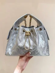 Chanel 25 Handbag In Silver-Tone 30 Grained Calfskin Gold Hardware product view 1
