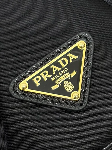 Prada Bucket Bag 19 In Black Re-Nylon And Calfskin Handle product view 5