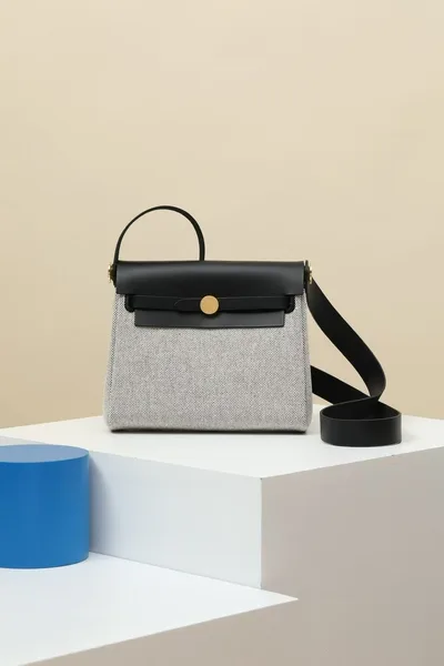 Hermès Herbag Mini in Ecru/Black gold hardware Bag product view 1