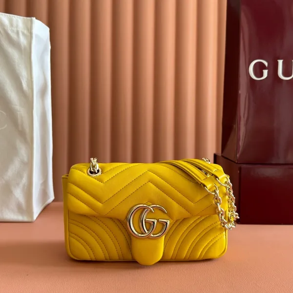 Gucci GG Marmont Bag 22 In Yellow Lambskin product view 1