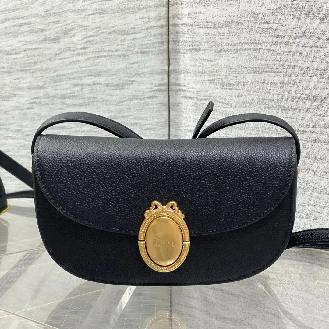 Dior Small Dior Médaillon Flap Bag in black product view 1