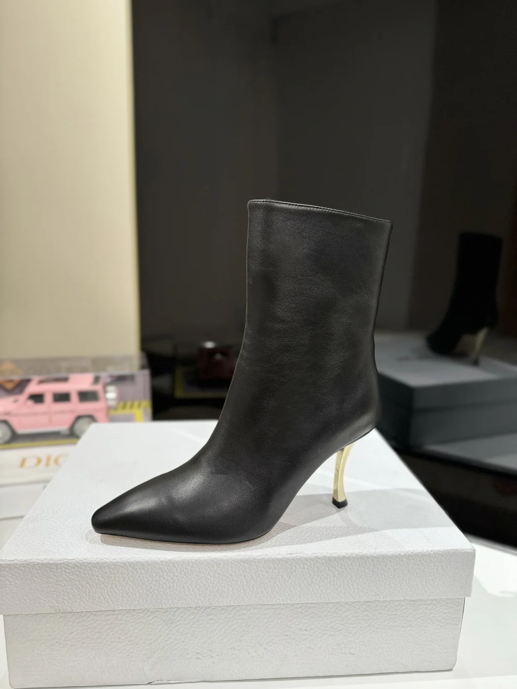 Dior black leather ankle boots product view 1