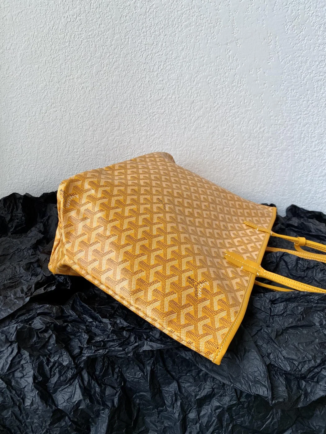 Goyard Yellow Goyardine Canvas  Chevroches Calfskin Saint Louis PM Tote product view 2