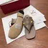 Valentino Women Taupe Leather Studded Sandals product view 6