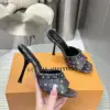 Louis Vuitton Women Black Leather Multicolor Logo Mules product view 6