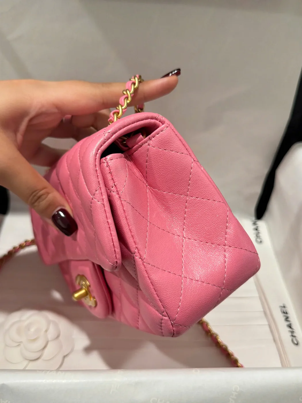Chanel Classic Flap Mini Pink Gold Hardware 20 cm Bag product view 4