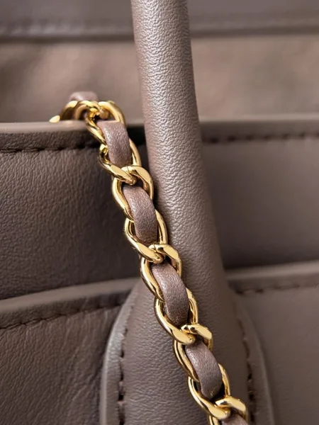 Chanel Archetype Shopping Tote Brown Gold Hardware product view 5