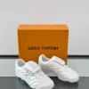 Louis Vuitton Men White Leather Sneakers product view 5