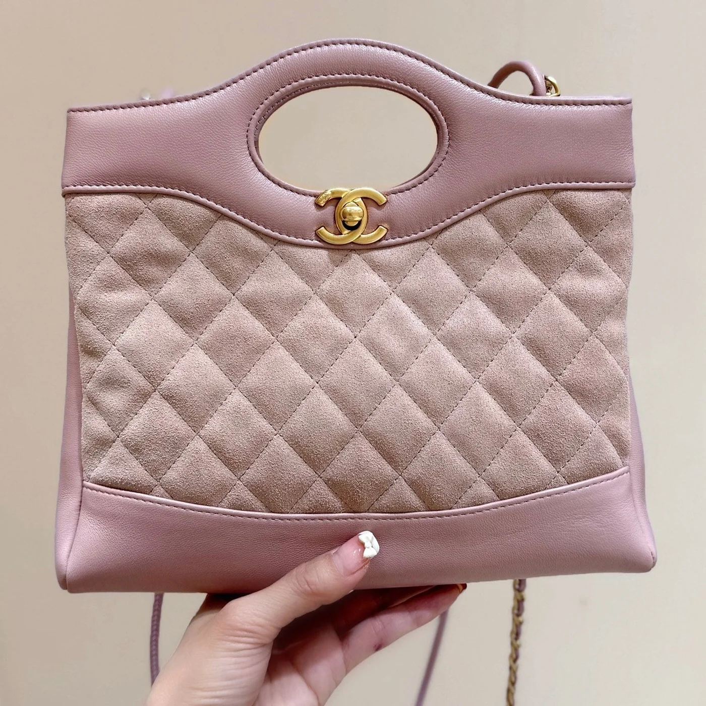Chanel Calfskin Suede Quilted Mini 31 Shopping Bag product view 1