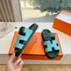 Hermès Women Green Leather Blue Sandals product view 6