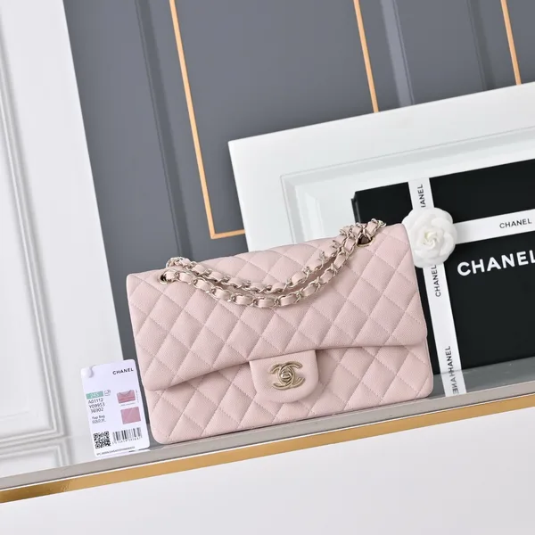 Chanel Classic Flap Medium Light Pink Silver Hardware Bag product view 1