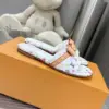 Louis Vuitton Women White Leather Multicolor Monogram Mules product view 3