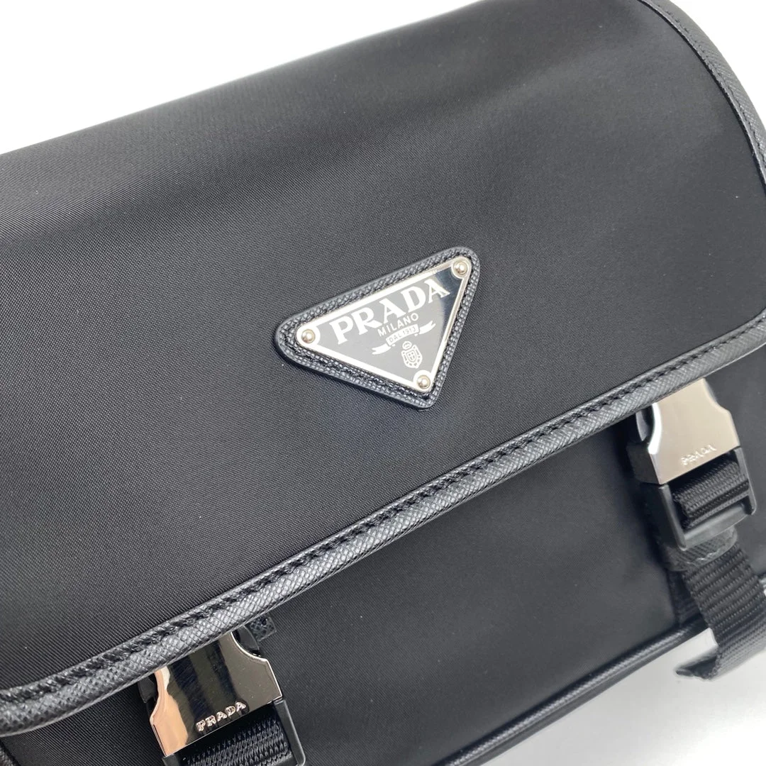 Prada Messenger Bag 22 In Black Re-Nylon product view 7