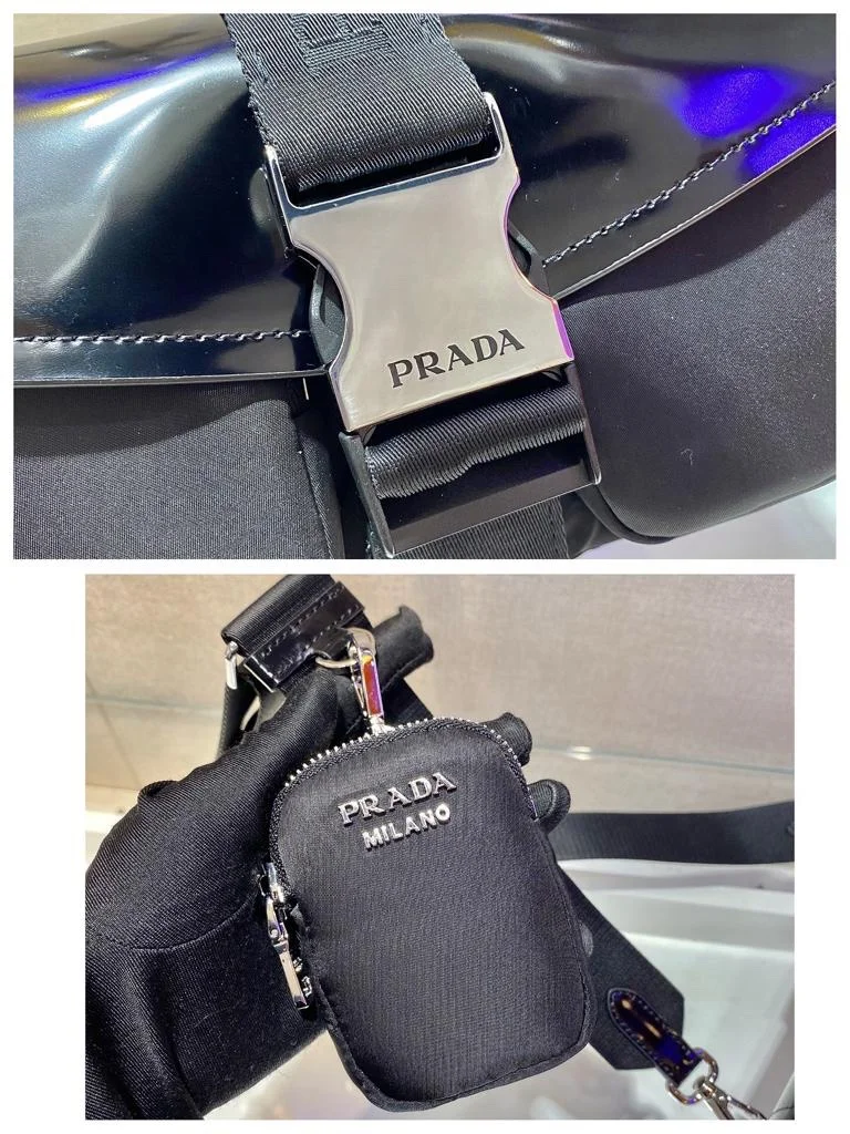 Prada Buckle Pocket Crossbody Bag Spazzolato Leather product view 7