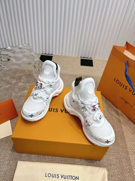 Louis Vuitton Women White Mesh Multicolor Logo Sneakers product view 1