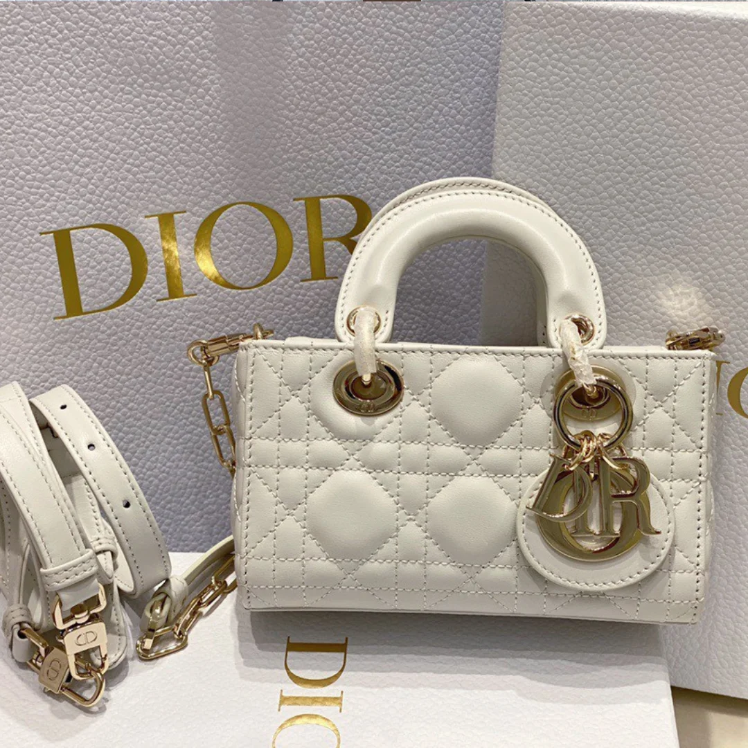 Dior D-Joy Mini Bag White Women’s Handbag 16.5x6x10cm product view 1