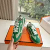 Hermès Women Green Suede Canvas Sneakers product view 6