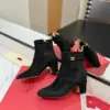 Valentino Women Black Suede Ankle Boots product view 6
