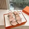 Hermès Women Beige Leather Strappy Sandals product view 1