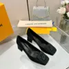 Louis Vuitton Women Black Block-Heel Pumps product view 5