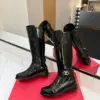 Valentino Women Black Patent Leather Tall Boots product view 6