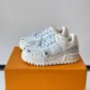 Louis Vuitton Men White Leather Painted Sneakers product view 3