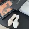 Chanel Women Ivory Quilted Leather Mules product view 4