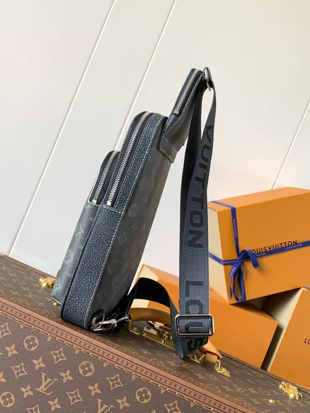 Louis Vuitton Avenue Slingbag 31 In Black Monogram Canvas With Brown Logo Bag product view 3
