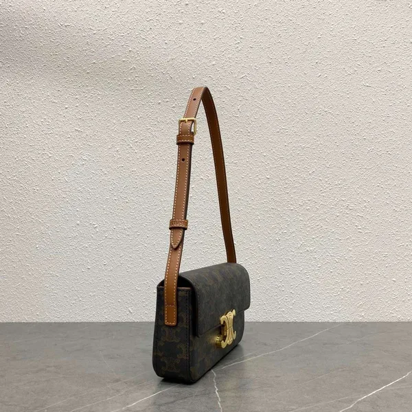 Celine Triomphe Handbag Printed Logo Smooth Leather 20x12cm product view 8