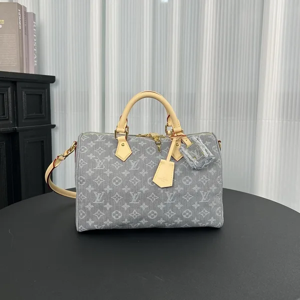 Louis Vuitton Speedy Soft 30 bag in Monogram Denim canva product view 1