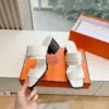 Hermès Women White Leather Buckle Sandals product view 6