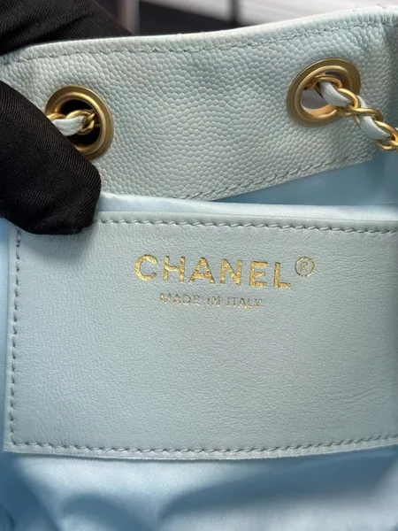 Chanel 25 Handbag 30 In Lgith Blue Cavier Gold Hardware product view 7