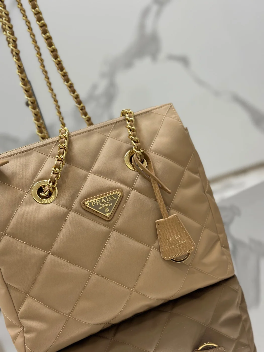 Prada Square Bag 28 In Black Re-Nylon And Saffiano Leather Trim product view 2