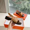 Hermès Women Brown Leather Slingback Sandals product view 4