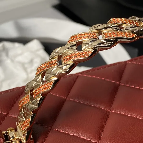 Chanel 22B Small Flap Bag Gem Chain Dust Pink product view 4