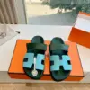 Hermès Women Green Leather Blue Sandals product view 1