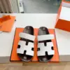 Hermès Women White Leather Wood Insole Sandals product view 1