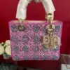 Dior Lady  Bag Metallic Calfskin  Satin with Rose Des Vent product view 1