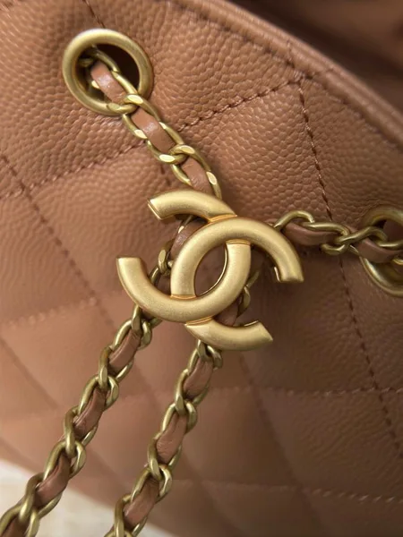 Chanel Small 25 Bag in Caramel Caviar Leather product view 6