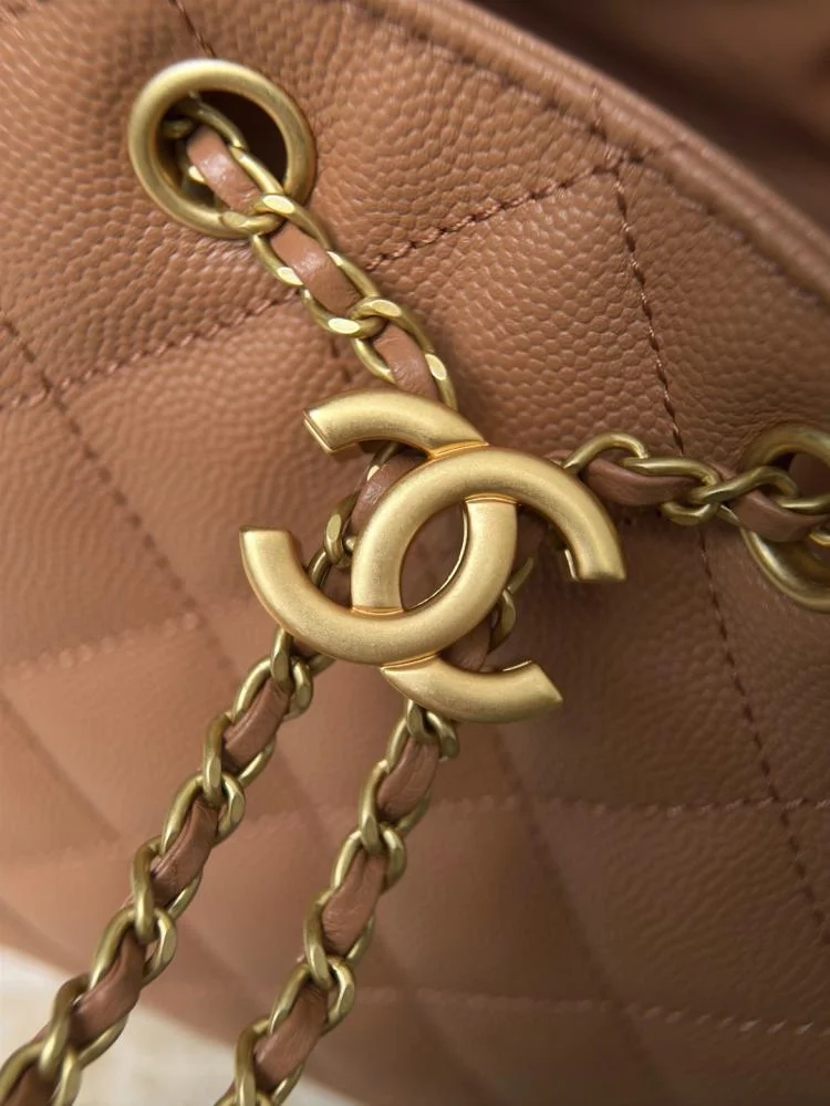 Chanel Small 25 Bag in Caramel Caviar Leather product view 6