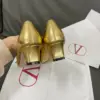 Valentino Women Gold Leather Bow Detail Pumps product view 2