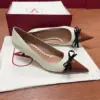 Valentino Women Ivory Leather Brown Patent Heels product view 4