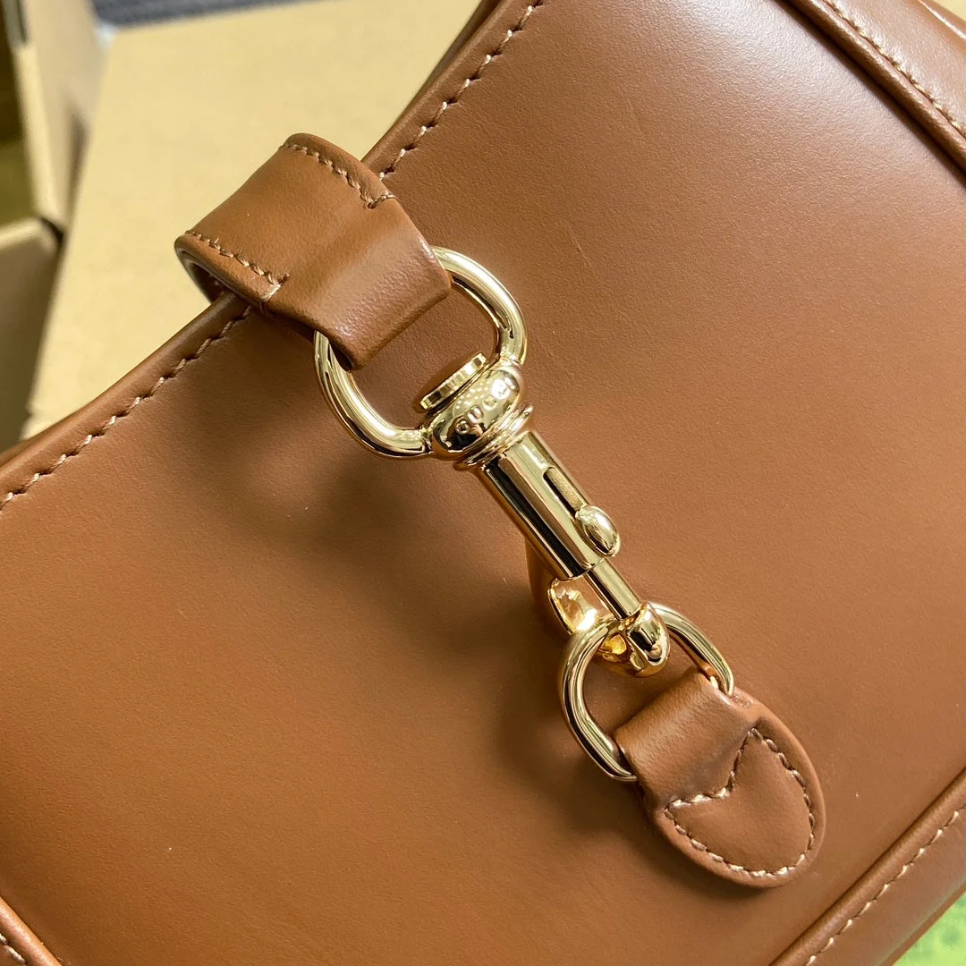 Gucci Jackie Notte Mini Bag 19 In Tawny Brown Calfskin Gold Hardware product view 8