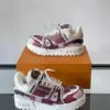 Louis Vuitton Men Burgundy Canvas White Leather Sneakers product view 4