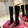 Valentino Women Black Leather Knee High Boots product view 3